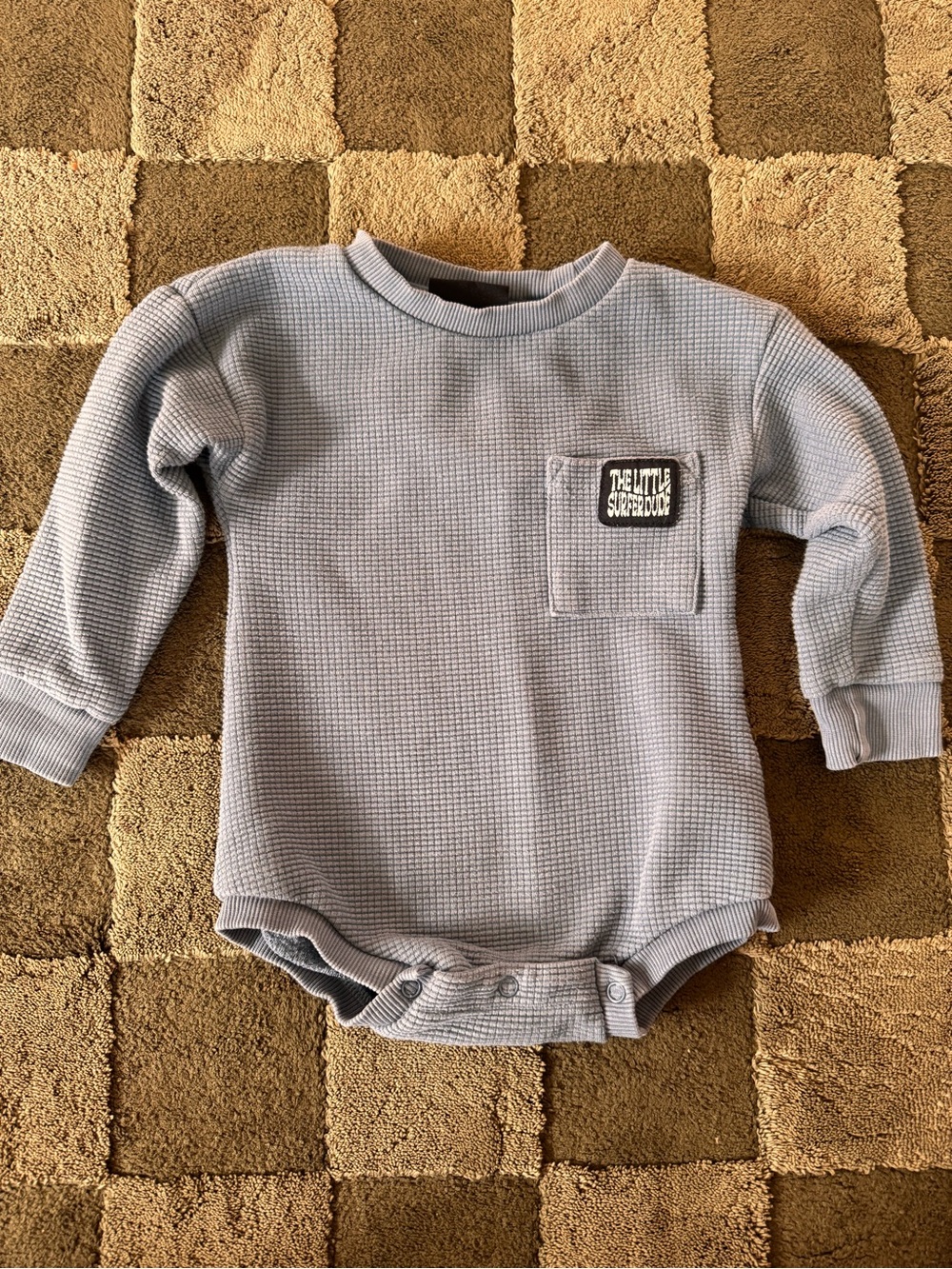 Toddler One-Piece Bodysuit with Pocket Patch - slate blue